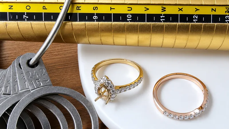 Ring sizer gauge and rings used to measure finger size